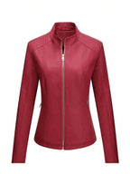 Faux Leather Biker Jacket Asymmetric Zip Chic Design