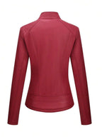 Faux Leather Biker Jacket Asymmetric Zip Chic Design
