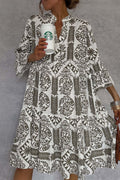 Kira Exclusive Casual a Line Dresses with Patchwork Floral Print and V Neck Elevated Occasion Wear