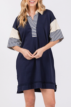 Encarni Casual Striped Pocket Dress with Relaxed Fit and Modern Casual Wear