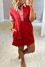 Encarni Casual Striped Pocket Dress with Relaxed Fit and Modern Casual Wear