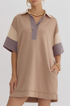 Encarni Casual Striped Pocket Dress with Relaxed Fit and Modern Casual Wear