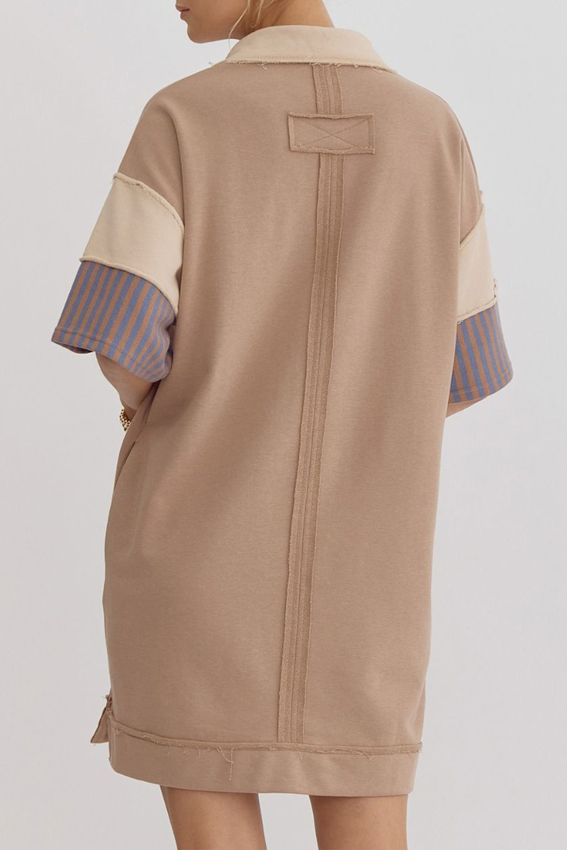 Encarni Casual Striped Pocket Dress with Relaxed Fit and Modern Casual Wear