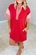 Encarni Casual Striped Pocket Dress with Relaxed Fit and Modern Casual Wear