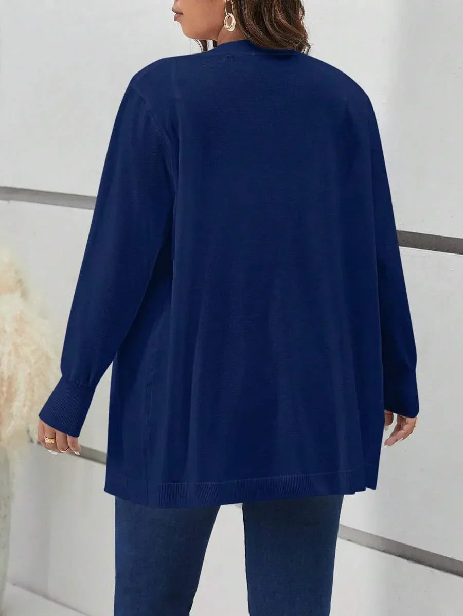 Plus Size Open Front Cardigan Cozy Knit For Fall Everyday