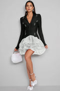 Dede Black Bandage Rhinestone Mini Dress