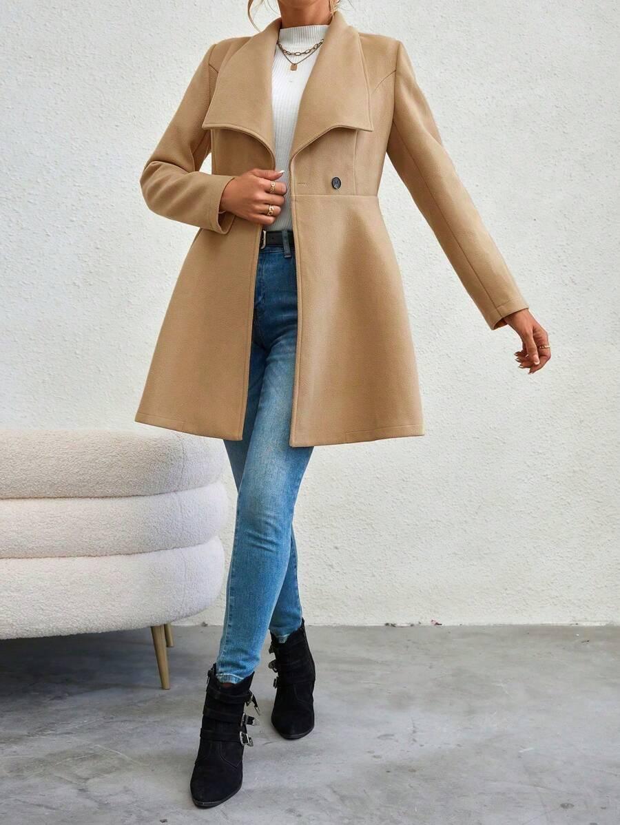 Lightweight Knitted Blend Jacket With Cinched Waist Casual