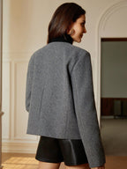 Charcoal Vintage Button Blazer Long Sleeve