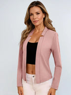 Knit Blazer Open Front Versatile Office Wear Chic Elegance