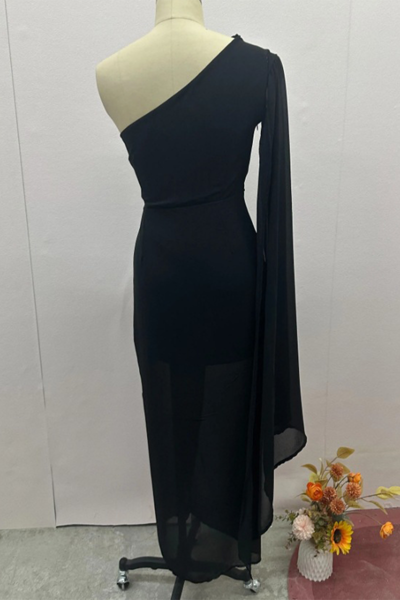 Eugenia Exclusive Party Ruched Irregular Slanted Shoulder Dresses (5 Colors) Everyday Luxe Edit