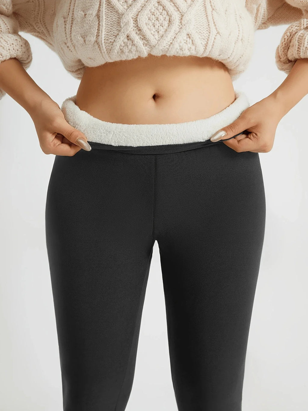 Cozy Knit High Waist Leggings For Running And Workouts