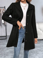 Casual Long Sleeve Belted Jacket For Daily Wear All Season