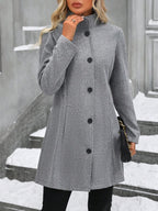 Casual Long Sleeve Belted Jacket For Daily Wear All Season