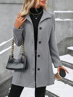 Casual Long Sleeve Belted Jacket For Daily Wear All Season