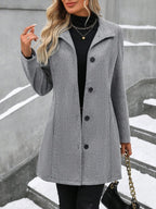 Casual Long Sleeve Belted Jacket For Daily Wear All Season