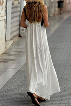 Ximena Minimalist Casual Sling Dresses with Patchwork Contrast and V Neck Boutique Dress Collection