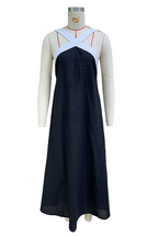 Ximena Minimalist Casual Sling Dresses with Patchwork Contrast and V Neck Boutique Dress Collection