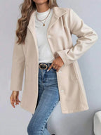 Casual Long Sleeve Belted Jacket For Daily Wear All Season