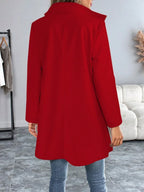 Casual Long Sleeve Belted Jacket For Daily Wear All Season