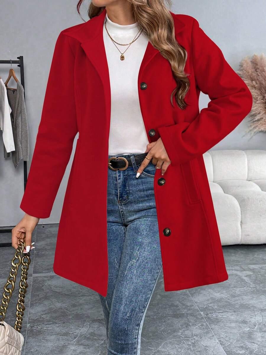 Casual Long Sleeve Belted Jacket For Daily Wear All Season