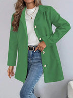 Casual Long Sleeve Belted Jacket For Daily Wear All Season