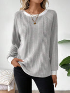 Colorblock Raglan Sweatshirt Round Neck Pullover Lined For Warmth Casual Daily