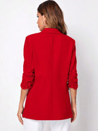 Shawl Collar Blazer Three Quarter Sleeve Unlined Chic