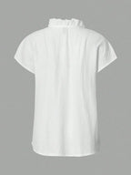 Navy Batwing Frill Blouse