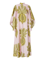Pink Floral 3 4 Sleeve Dress
