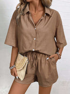 Knot Drawstring Casual Chic Matching Set