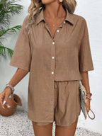 Knot Drawstring Casual Chic Matching Set