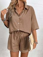 Knot Drawstring Casual Chic Matching Set