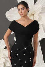 Marisad Strapless Mesh Studded Midi Dress