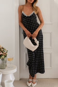 Rosario Timeless Polka Dot Patchwork Contrast V Neck Long Dresses Boutique Collection