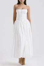 Johana Boutique Patchwork Sling Dresses with Square Neckline Evening Wear Edit