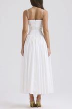 Johana Boutique Patchwork Sling Dresses with Square Neckline Evening Wear Edit
