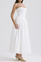 Johana Boutique Patchwork Sling Dresses with Square Neckline Evening Wear Edit