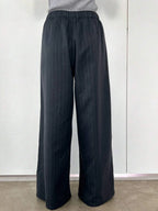 Minimalist Wide Leg Pants For Women Casual Solid Color Long Loose Mid Waist Trousers