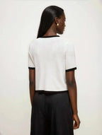 Block Knit Top Lined For Warmth With Metal Buttons Casual