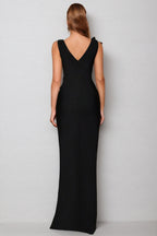 Ferean Diamond Studded Floral Bandage Maxi Dress