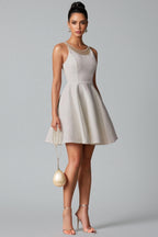 Sabint Pearl Embelished Open Back Mini Dress