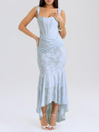 Blue bell floral maxi dress