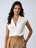 Satin Lapel Blouse Casual Elegant Collection Chic Wardrobe