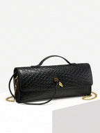 Woven Texture Kisslock Clutch Evening Bag