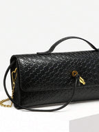 Woven Texture Kisslock Clutch Evening Bag