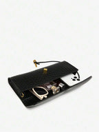 Woven Texture Kisslock Clutch Evening Bag