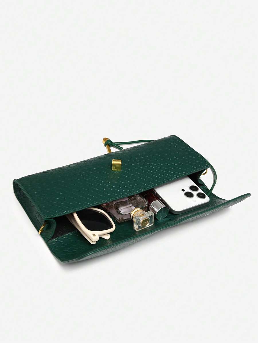 Woven Texture Kisslock Clutch Evening Bag