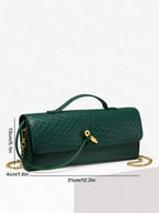 Woven Texture Kisslock Clutch Evening Bag