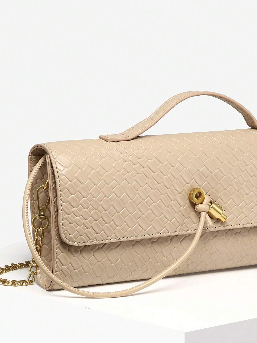 Woven Texture Kisslock Clutch Evening Bag