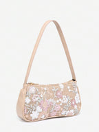 Crocodile Embossed Baguette Bag